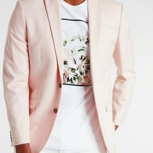 Express Pink Slim Suit Jacket
